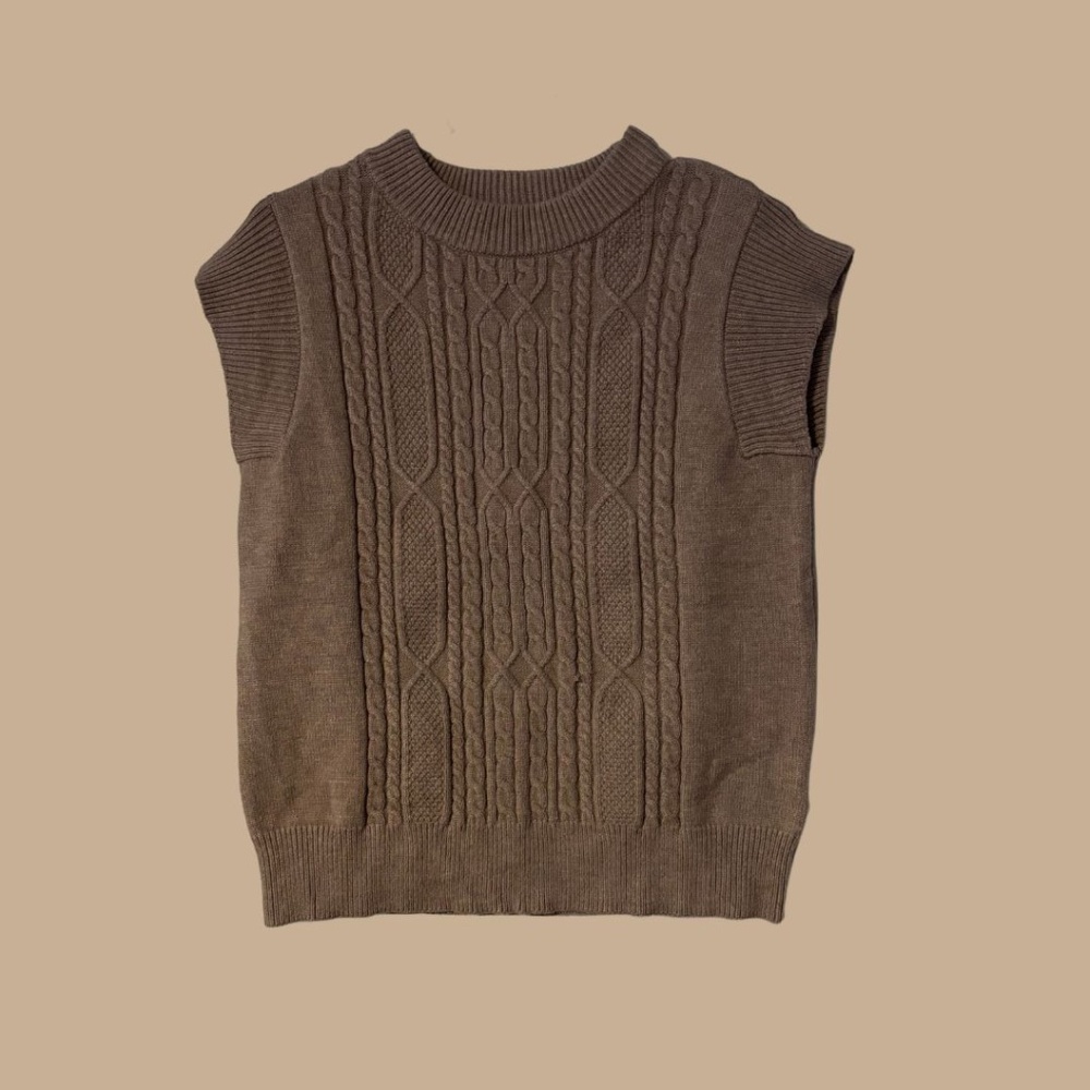 Cyrus Sweater Vest Light Brown Size Small